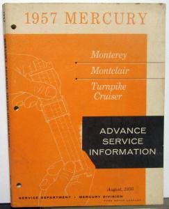 1957 Mercury Dealer Advance Service Info Monterey Montclair TurnPike Cruiser