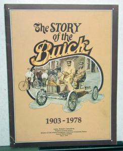 1903-1978 The Story Of The Buick Historical Promotional Brochure Booklet GM Orig