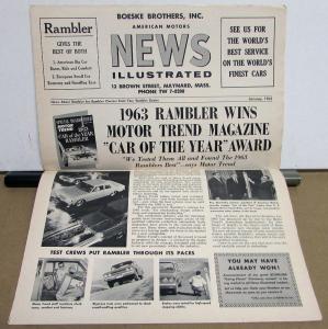 1963 American Motors News Illustrated Dealer Newsletter Mailer Rambler Owners
