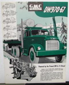 1953 GMC 67-1 Diesel Truck DW970 67 Sales Brochure Data Sheet H/D Original GREEN