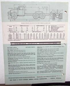 1953 GMC 67-1 Diesel Truck DW970 67 Sales Brochure Data Sheet H/D Original GREEN