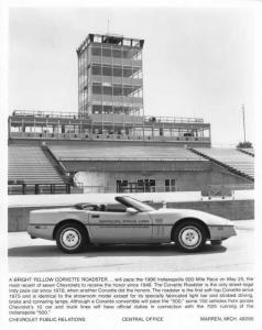 1986 Chevrolet Corvette Indianapolis 500 Official Pace Car Press Photo 0133