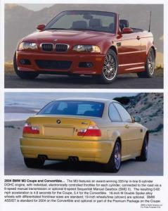2004 BMW M3 Coupe and Convertible Color Press Photo 0011