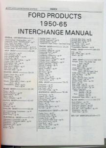 1950-1965 Ford Edsel Mercury Lincoln Parts Interchange Manual