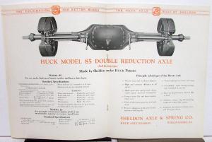 1936 Huck Truck Axles By Sheldon Axle & Spring Co Sales Brochures W/Envelope