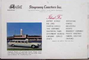 1966 Stageway Coaches Jet Pace Pontiac Sales Brochure Limo & 7-9-12 Passenger