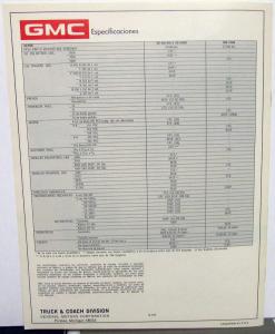 1972 GMC School Bus Foreign Dealer Sales Brochure Spanish Text GM