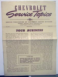 January 1940 Chevrolet Service Topics Vol 2 No 6 Repair Updates Procedures Info