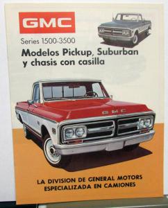 1972 GMC Truck Foreign Dealer Pickup Sales Brochure Spanish Text 1500-3500