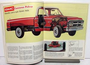 1972 GMC Truck Foreign Dealer Pickup Sales Brochure Spanish Text 1500-3500