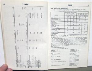 1968 American Motors Service Specifications Book AMX Javelin Rebel Rambler