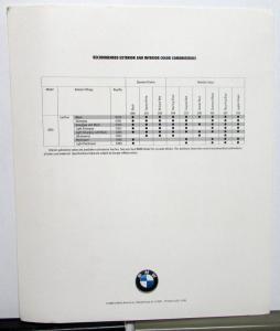 1991 BMW 850i Dealer Color & Upholstery Options Large Sales Brochure Paint Chips
