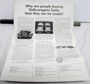 1959 Volkswagen Dealer Sales Brochure Folder Beetle Original VW US Market Orig