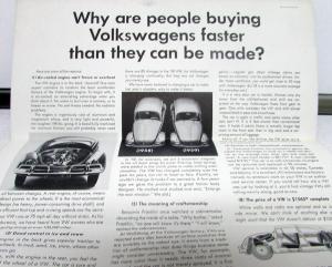 1959 Volkswagen Dealer Sales Brochure Folder Beetle Original VW US Market Orig