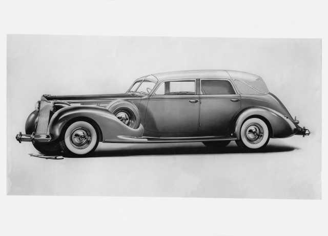 1939 Packard Twelve Convertible Sedan Factory Press Photo 0013
