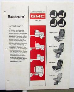 1971 GMC H/D Truck Bostrom Seat Options Astro 95 C4500-6500 Tilt 4500-6500