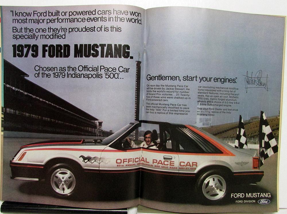 OFFICIAL PACE CAR INDIANAPOLIS Mustang 1979 and a half Postcard Joe Heisler