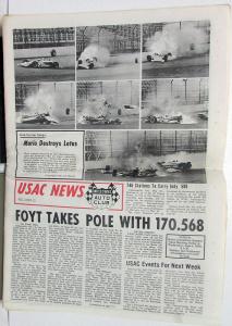 May 30 1969 USAC News Chevrolet Camaro Indianapolis 500 Pace Car
