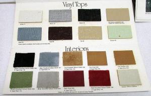 1979 Buick Riviera Exterior & Interior Color Selections Paint Chips Upholstery