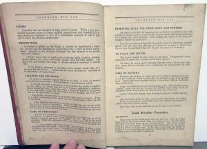 1926 1927 Chandler Big Six Owners Manual Care & Operation Instructions Original