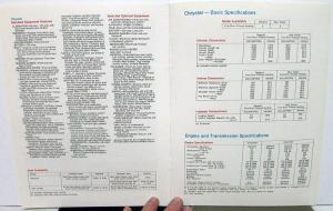 1979 Chrysler New Yorker Newport Canadian Dealer Sales Brochure Features Options