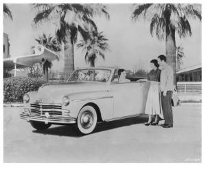 1949 Plymouth Special DeLuxe Convertible Factory Press Photo and Release 0024