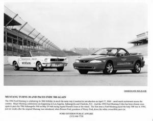 1994 Ford Mustang Cobra Convertible Indy 500 Pace Car Press Photo & Release 0125