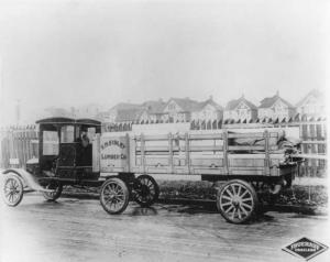 1914 Ford Model T with Fruehauf Trailer Press Photo 0128 FM Sibley Lumber Co