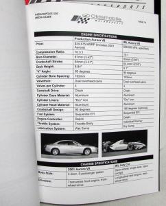 2000 Oldsmobile Motorsports Press Kit Media Release 2001 Aurora Pace Car