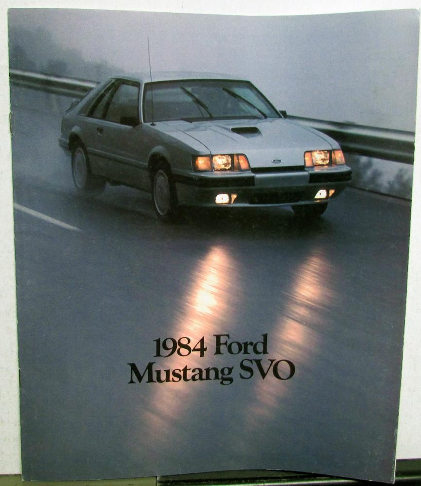 1984 Ford Mustang SVO Sales Brochure Specs Design Performance Original