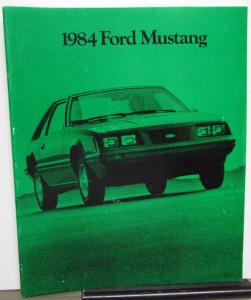 1984 Ford Mustang SVO GT & Turbo GT LX L Models Sales Brochure Original