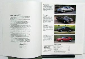 1984 Ford Mustang SVO GT & Turbo GT LX L Models Sales Brochure Original