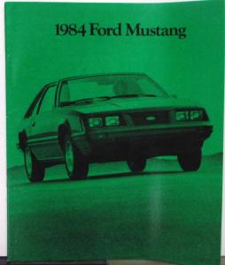 1984 Ford Mustang SVO GT & Turbo GT LX L Models Sales Brochure Original REVISED