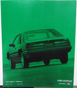1984 Ford Mustang SVO GT & Turbo GT LX L Models Sales Brochure Original REVISED