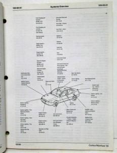 2000 Ford Contour Mercury Mystique Electrical Wiring Diagrams Manual