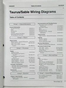 2000 Ford Taurus Mercury Sable Electrical Wiring Diagrams Manual