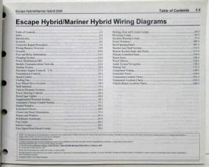 2008 Ford Escape & Mercury Mariner Hybrid Electrical Wiring Diagrams Manual