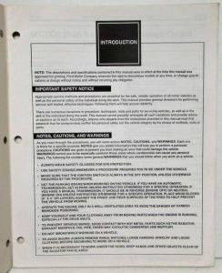 1999 Ford Pre-Delivery Inspection Manual Car - Compact and Light Truck