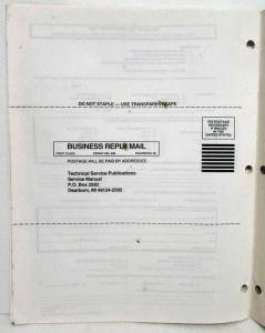 1999 Ford Pre-Delivery Inspection Manual Car - Compact and Light Truck