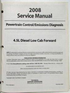 2008 Ford 4.5L LCF Diesel Powertrain Control Emissions Diagnosis Service Manual