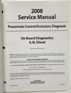 2008 Ford F 250-550 6.4L Diesel Power Control Emissions Diagnosis Service Manual