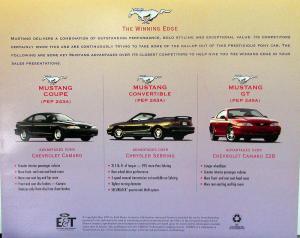 1997 Ford Mustang Coupe Convertible GT Training Folder Dealer Item Original
