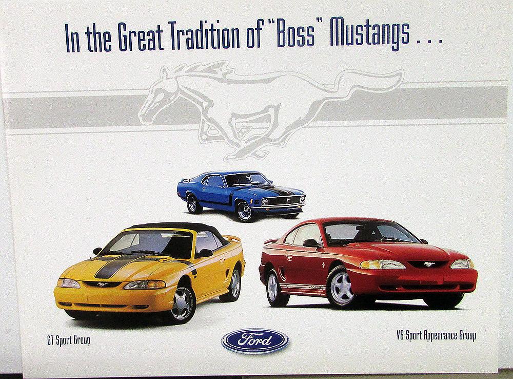 1998 Ford BOSS Mustang Sport Dealer Only Item Sales Folder Original