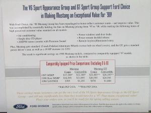 1998 Ford BOSS Mustang Sport Dealer Only Item Sales Folder Original