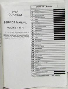 2006 Dodge Durango Service Shop Repair Manual 4 Vol Set
