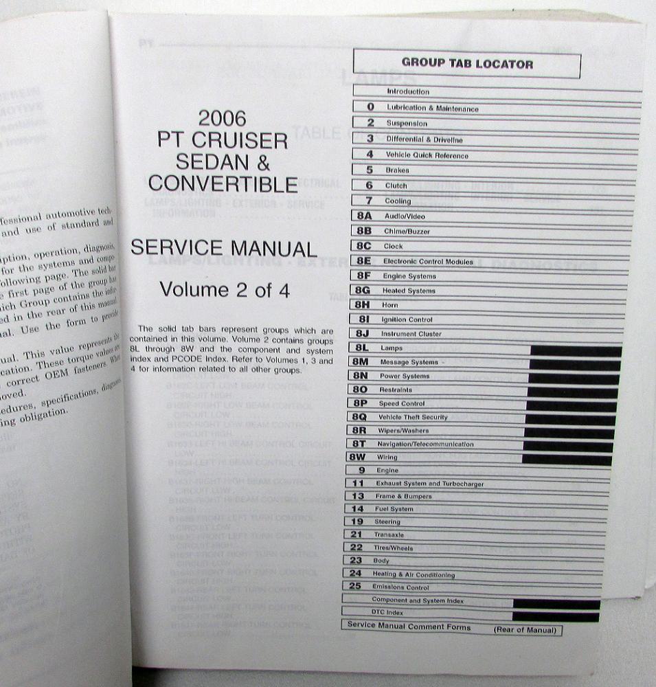 2006 Chrysler PT Cruiser Sedan/Convertible Service Shop Repair Manual 4