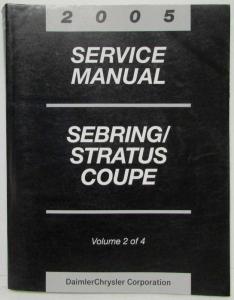 2005 Chrysler Sebring & Dodge Stratus Coupe Service Shop Repair Manual 4 Vol Set