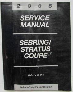 2005 Chrysler Sebring & Dodge Stratus Coupe Service Shop Repair Manual 4 Vol Set