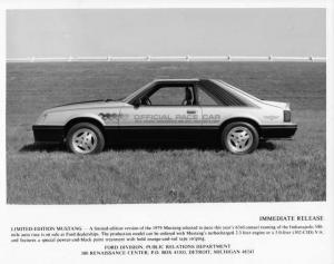 1979 Ford Mustang Indianapolis 500 Official Pace Car Press Photo 0125