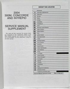 2004 Chrysler 300M/Concorde and Dodge Intrepid Service Shop Repair Manual & Supp